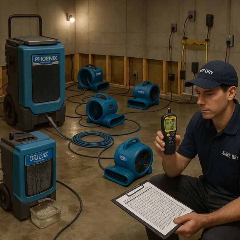 Structural Drying and Dehumidification process in Bradley, ME